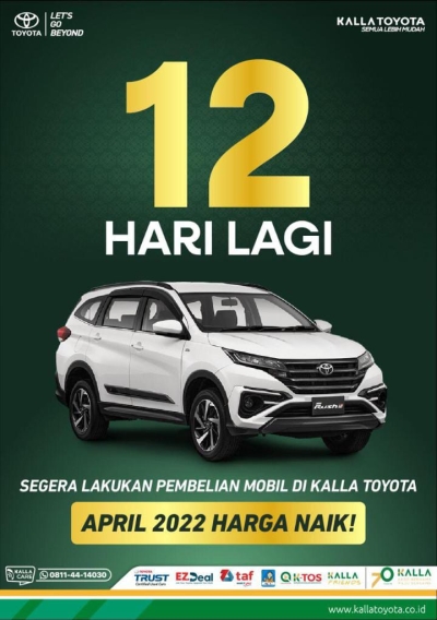 harga Mobil Toyota Naik Bulan April..!